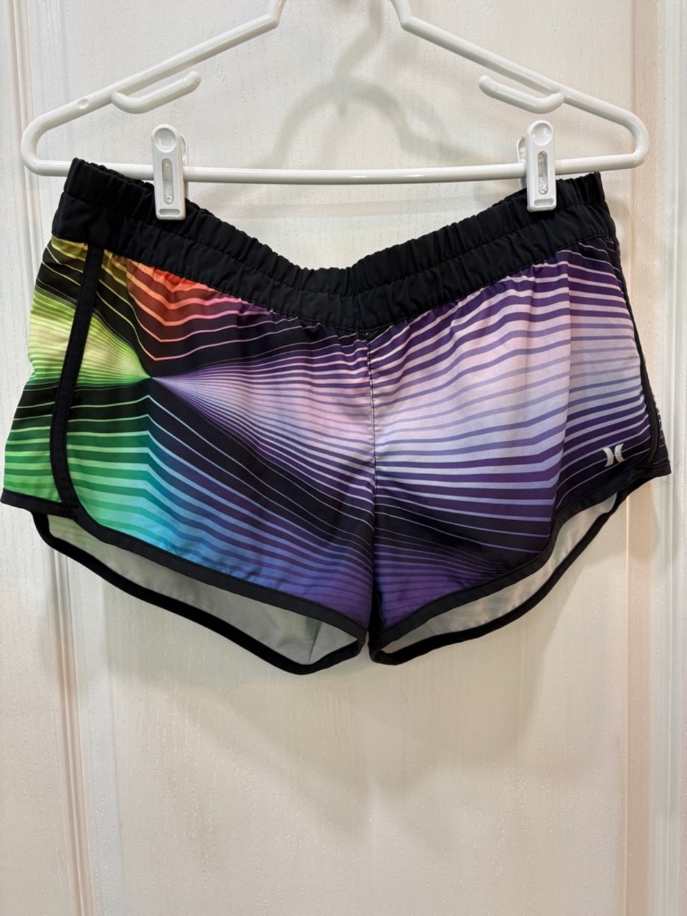 Hurley Women's Rainbow Stripe Swim/Running Shorts